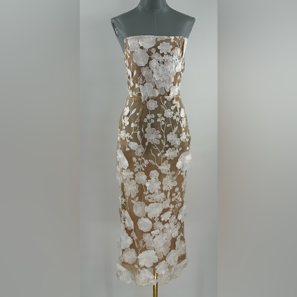 🆕 BRONX & BANCO 🧿 NWOT Jasmine Blanc Corset Midi Dress, Sz L US 8 - Picture 14 of 17